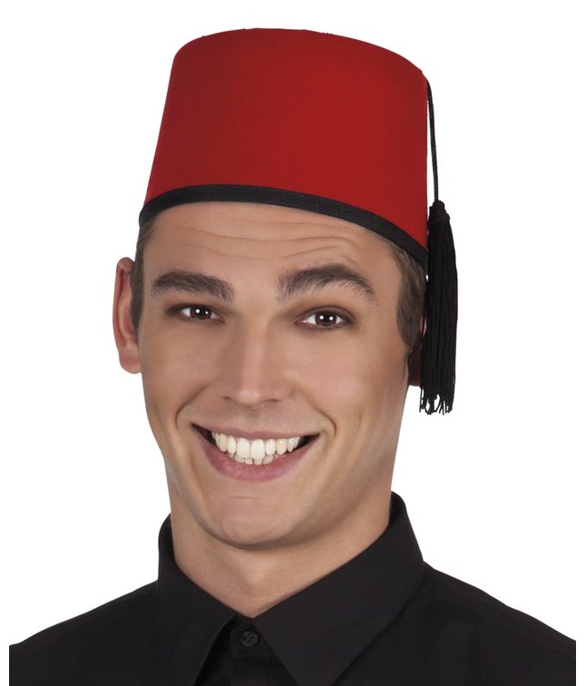 Rød fez hat