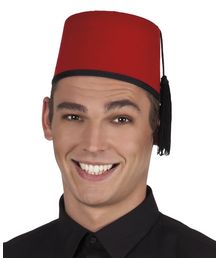 Rød fez hat