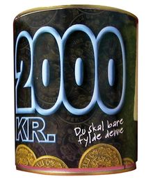 Sparebøsse 2000 kr.