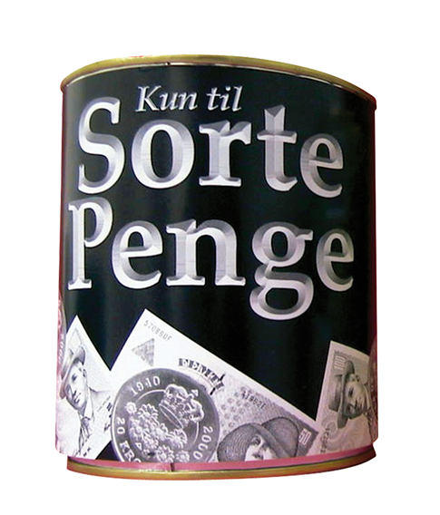 Sparebøsse Sorte penge