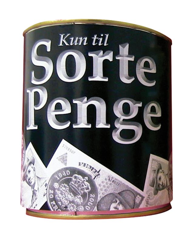 Sparebøsse Sorte penge