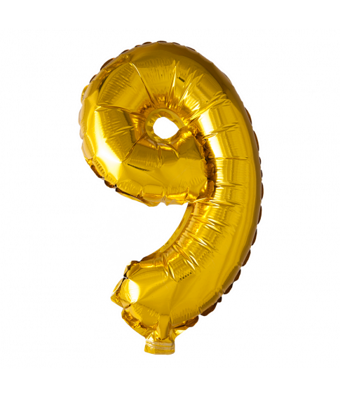 Folie tal ballon guld 9