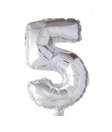 5 år Folie tal ballon sølv