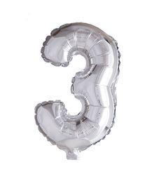 3 år folie tal ballon sølv 41 cm 