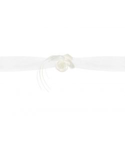 Creme Organza guirlande med blomster