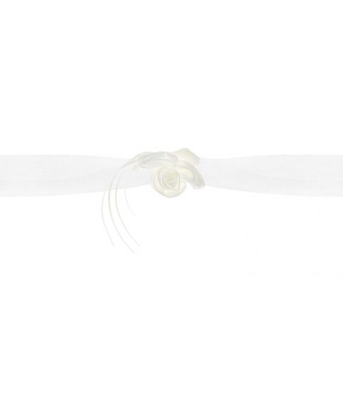 Creme Organza guirlande med blomster