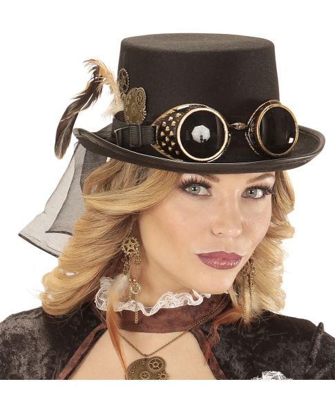 Steampunk hat med briller.