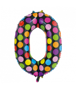 Folie tal ballon 0 Dots, 86 cm.