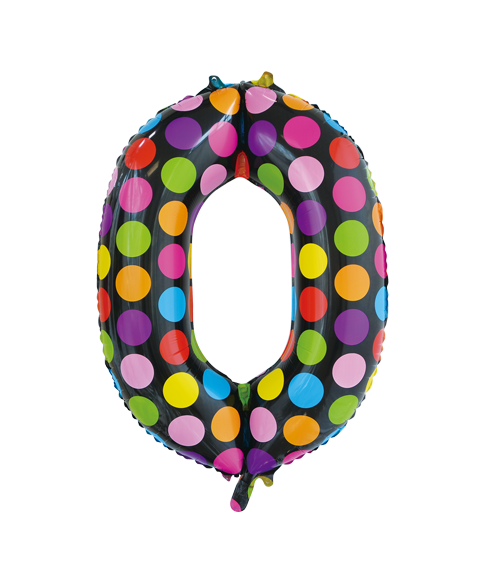 Folie tal ballon 0 Dots, 86 cm.