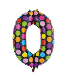 Folie tal ballon 0 Dots, 86 cm.