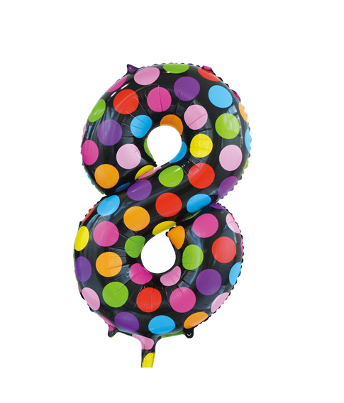 Folie tal ballon 8 Dots, 86 cm.