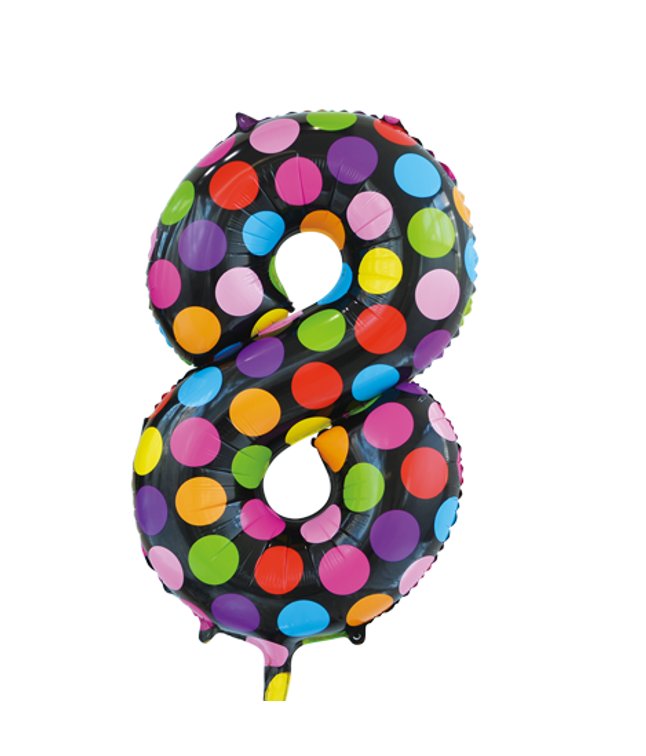 Folie tal ballon 8 Dots, 86 cm.