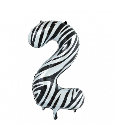 Folie tal ballon 2 zebra, 86 cm.