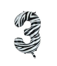 Folie tal ballon 3 zebra, 86 cm.