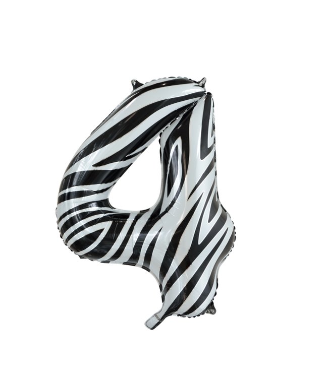 Folie tal ballon 4 zebra, 86 cm.