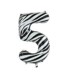 Folie tal ballon 5 zebra, 86 cm.