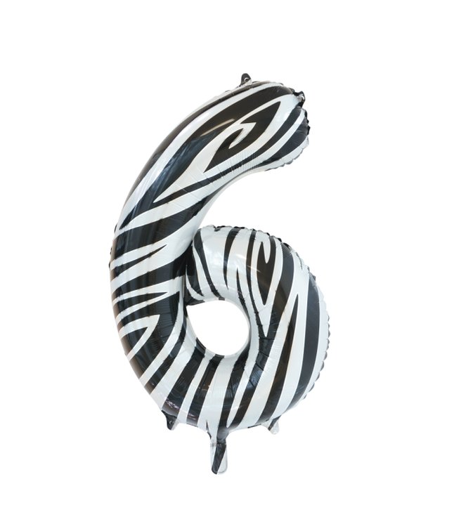 Folie tal ballon 6 zebra, 86 cm.