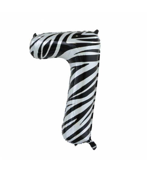 Folie tal ballon 7 zebra, 86 cm.