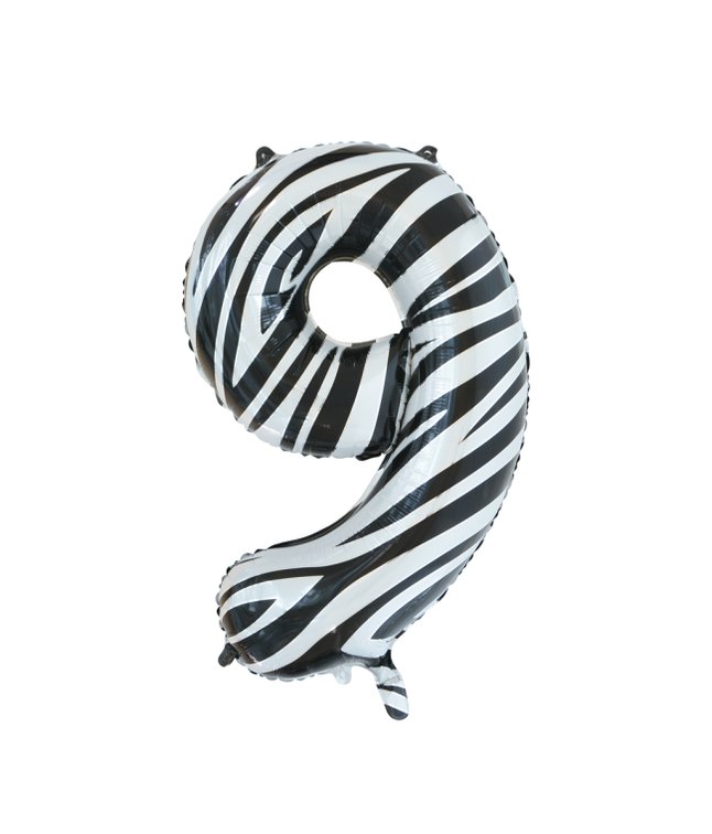 Folie tal ballon 9 zebra, 86 cm.