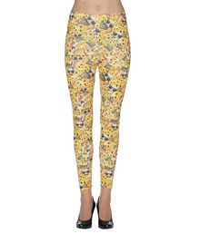 Gule leggings med sjove Emojis.