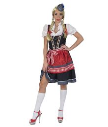 Flot Oktoberfest kostume med kjole, bluse og forklæde.