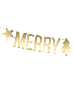 Merry Christmas banner guld