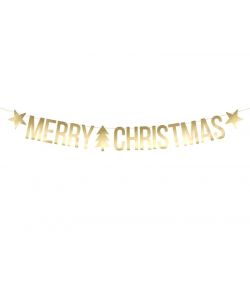 Merry Christmas banner guld