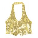 Guld pailletvest dame XL