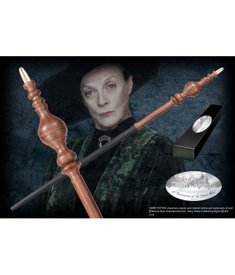 Professor McGonagall tryllestav i æske med navneskilt. Character Wand.