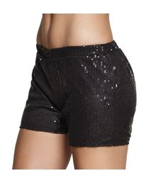 Flotte sorte hotpants med pailletter