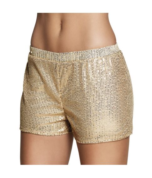 Flotte guld hotpants med pailletter