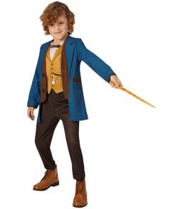 Newt Scamander kostume til børn med tryllestav.