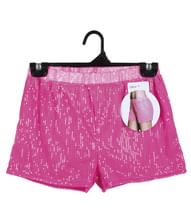 Flotte neon pink hotpants med pailletter