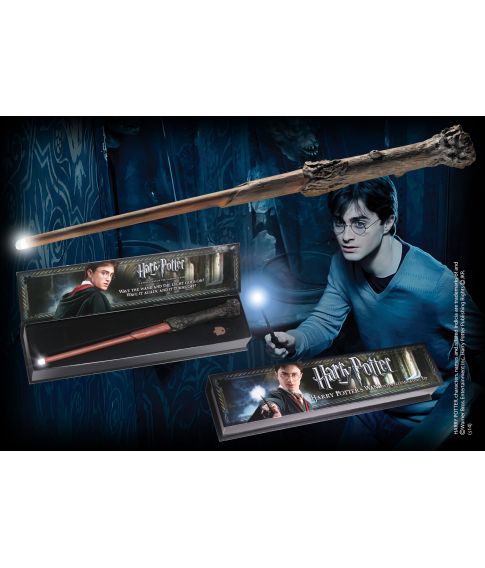 Harry Potter tryllestav med lys i spidsen fra Noble Collection.