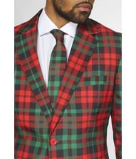 OppoSuit Trendy Tartan - Flot jakkesæt med grønne, røde og sorte tern.