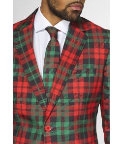 OppoSuit Trendy Tartan - Flot jakkesæt med grønne, røde og sorte tern.