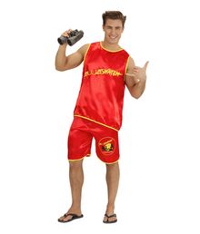 Billigt og behageligt livredder kostume med tanktop og shorts