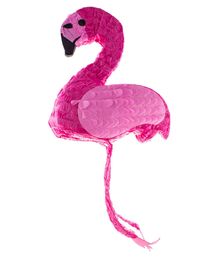 Flamingo pinata som kan fyldes med slik eller småt legetøj.