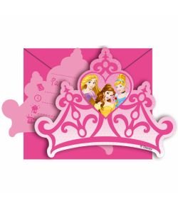 Disney Prinsesser invitation er med pink kuverter.