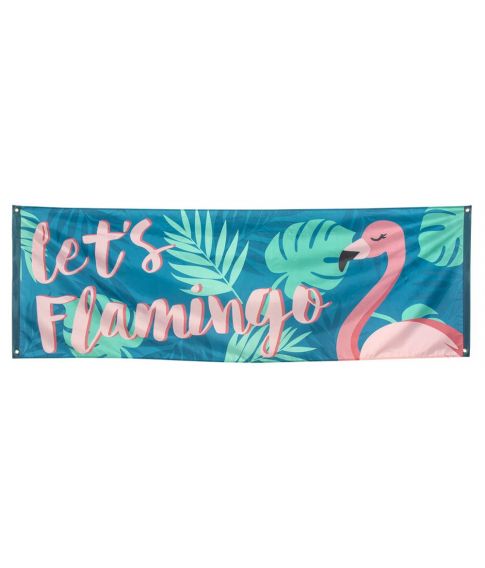 Stort flot flamingo banner i polyester