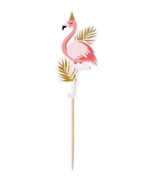 12 stk. flotte flamingo cocktail sticks