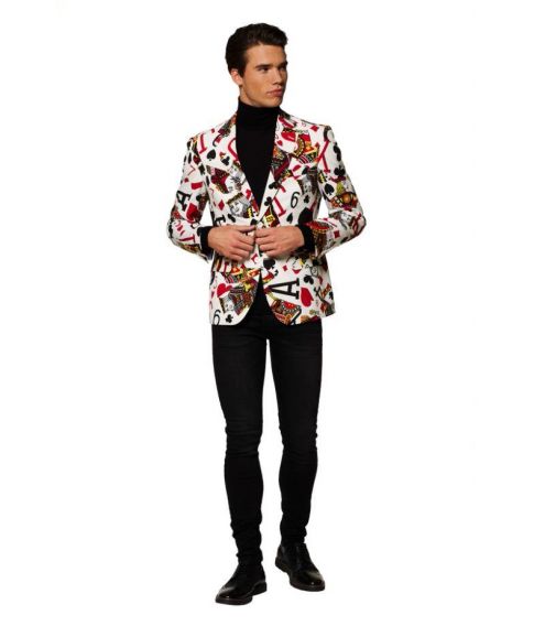 OppoSuits jakke med spillekort motiver.