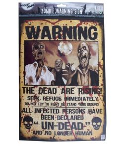 Plakat med 'Zombie warning' motiv