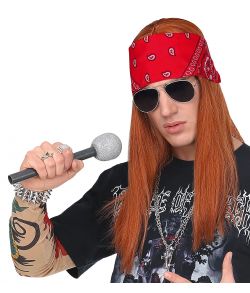 Axl Rose paryk med bandana og solbriller