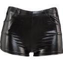 Sorte hotpants i læderlook