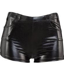 Sorte hotpants i læderlook