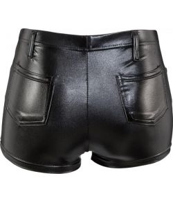 Sorte hotpants i læderlook