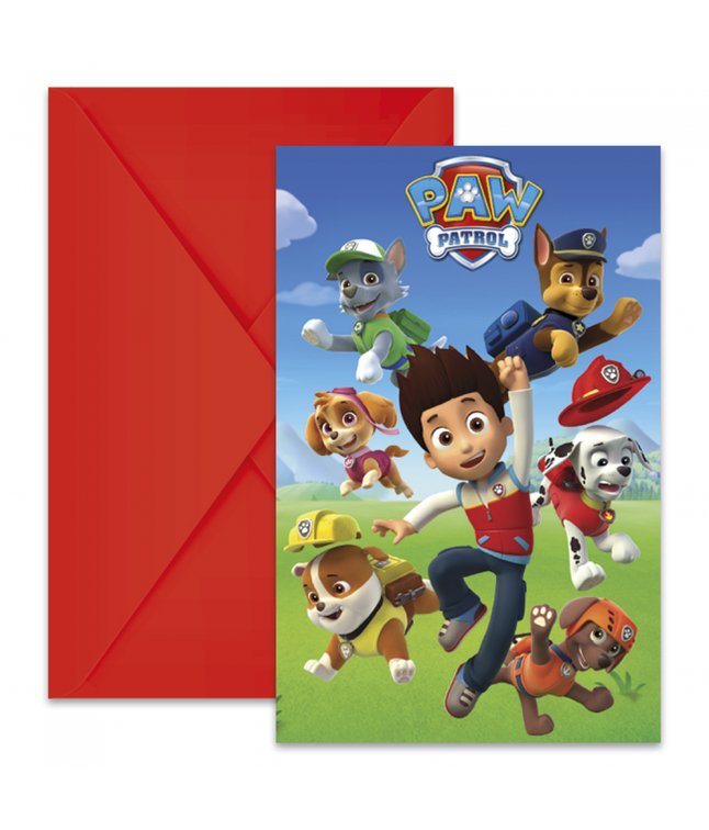 Paw Patrol invitationer 6 stk