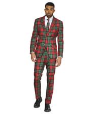 OppoSuit Trendy Tartan - Flot jakkesæt med grønne, røde og sorte tern.