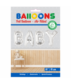 Folieballon BABY sølv 41 cm